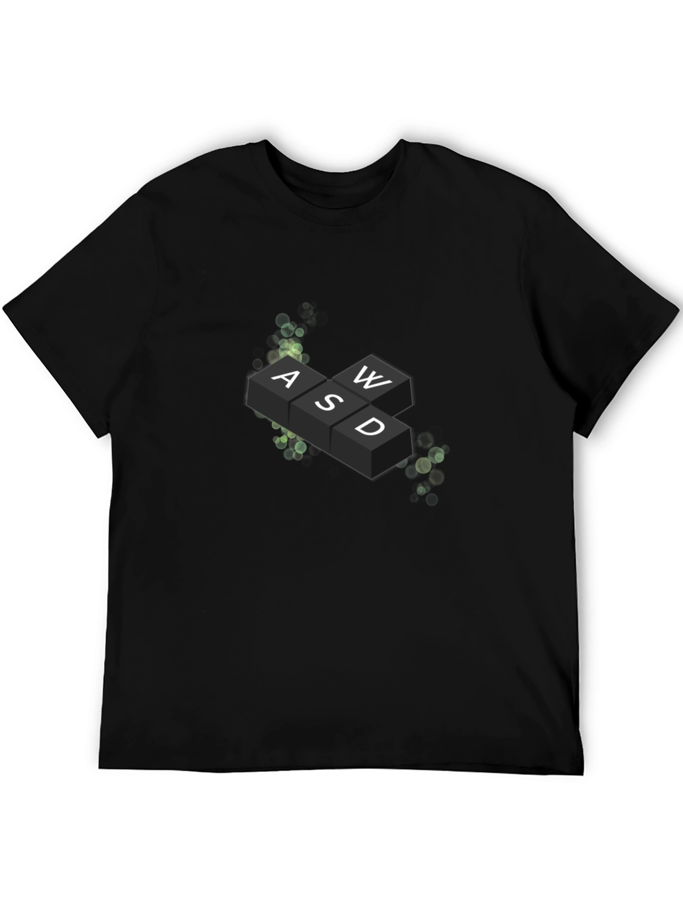 Gamers Tee: WASD Keyboard Graphic Print Black T-Shirt