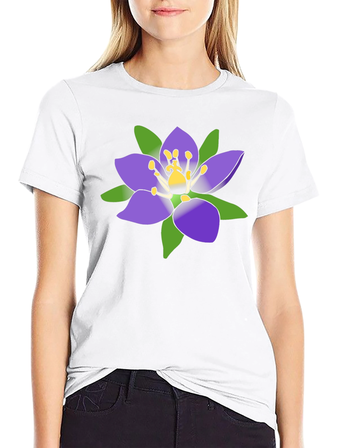 Floral T-Shirt - Purple Flower Graphic Tee