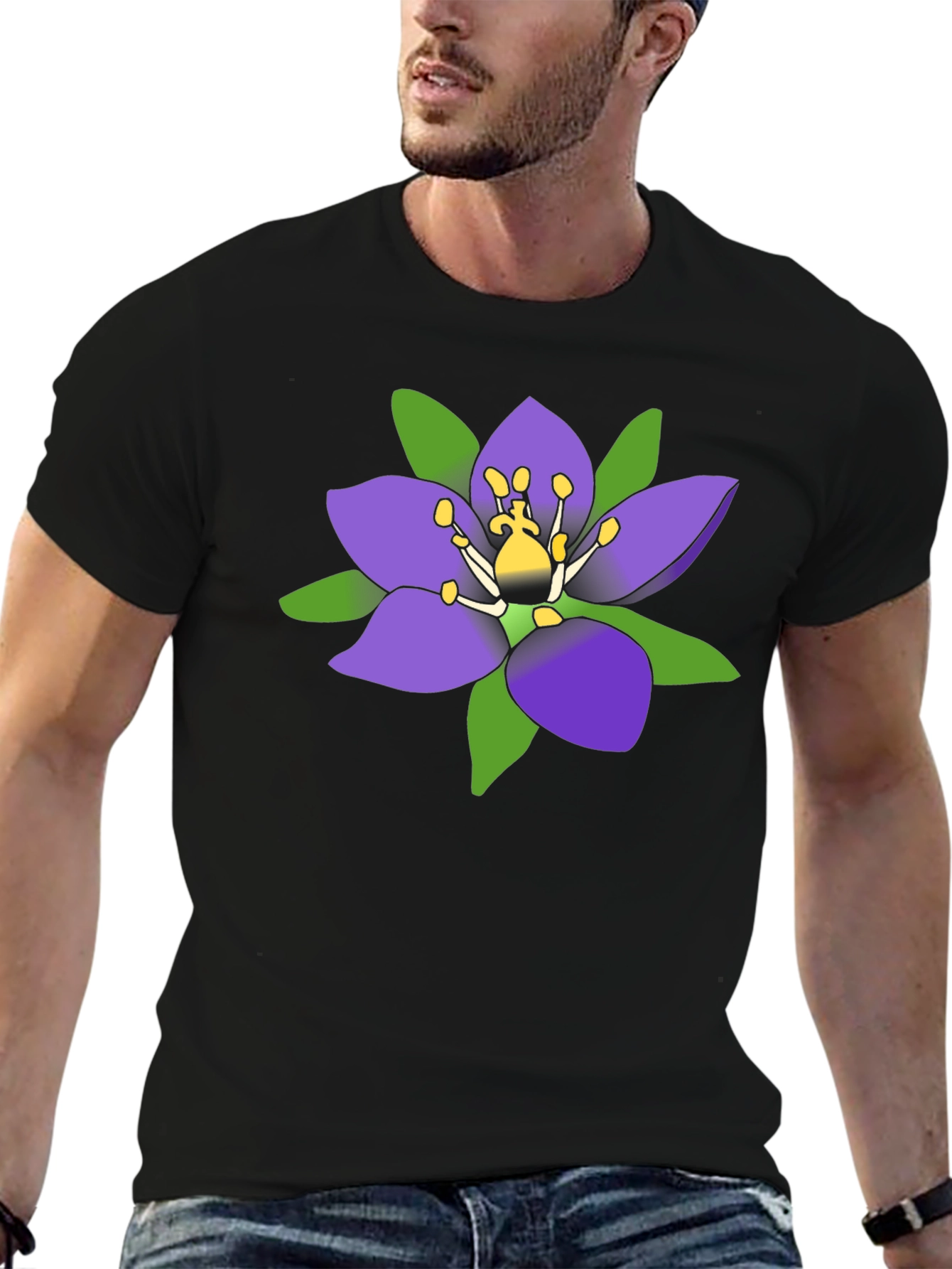 Floral T-Shirt - Purple Flower Graphic Tee