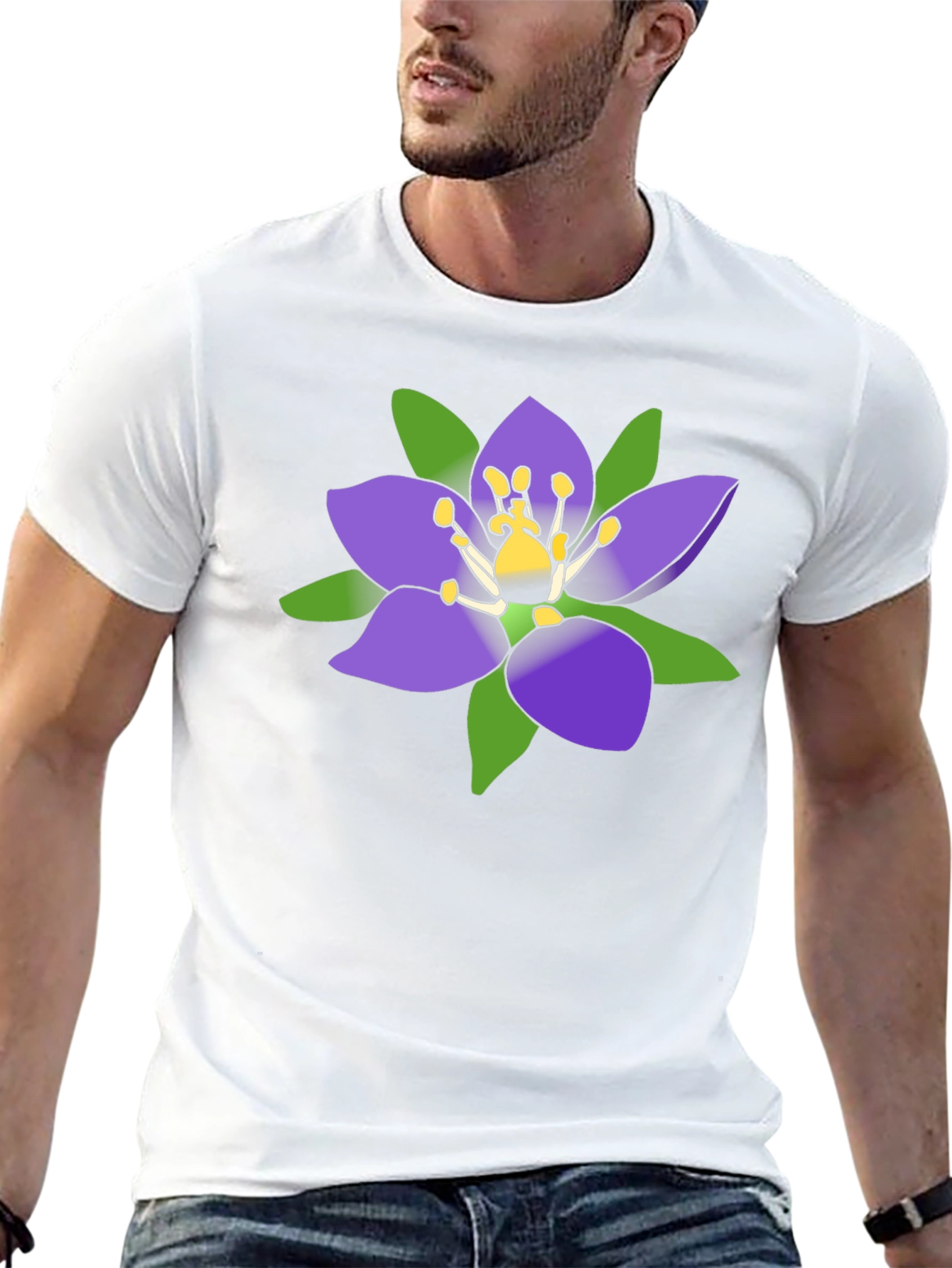 Floral T-Shirt - Purple Flower Graphic Tee