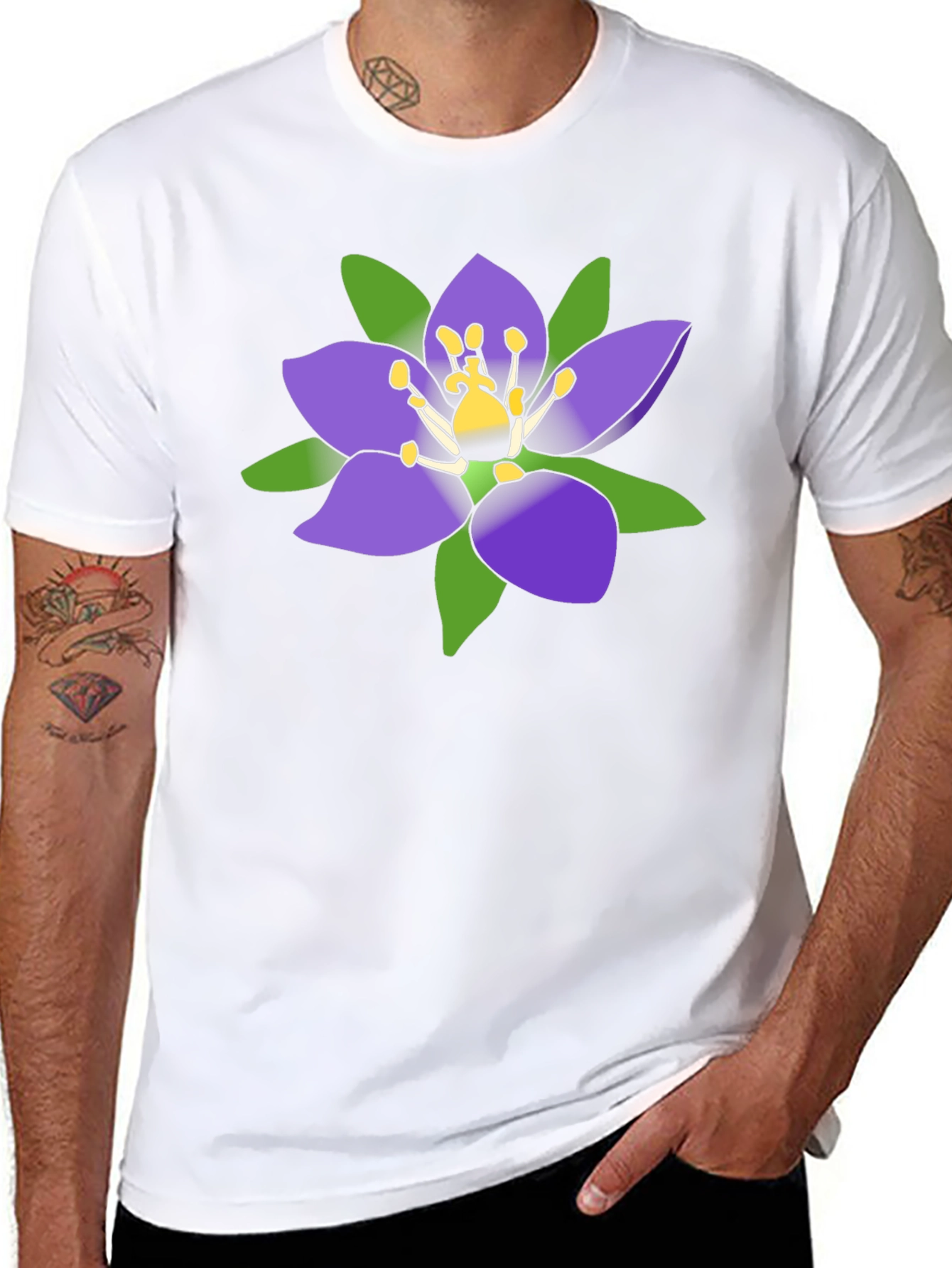 Floral T-Shirt - Purple Flower Graphic Tee