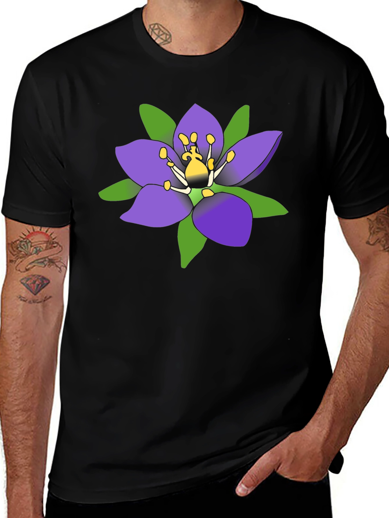 Floral T-Shirt - Purple Flower Graphic Tee