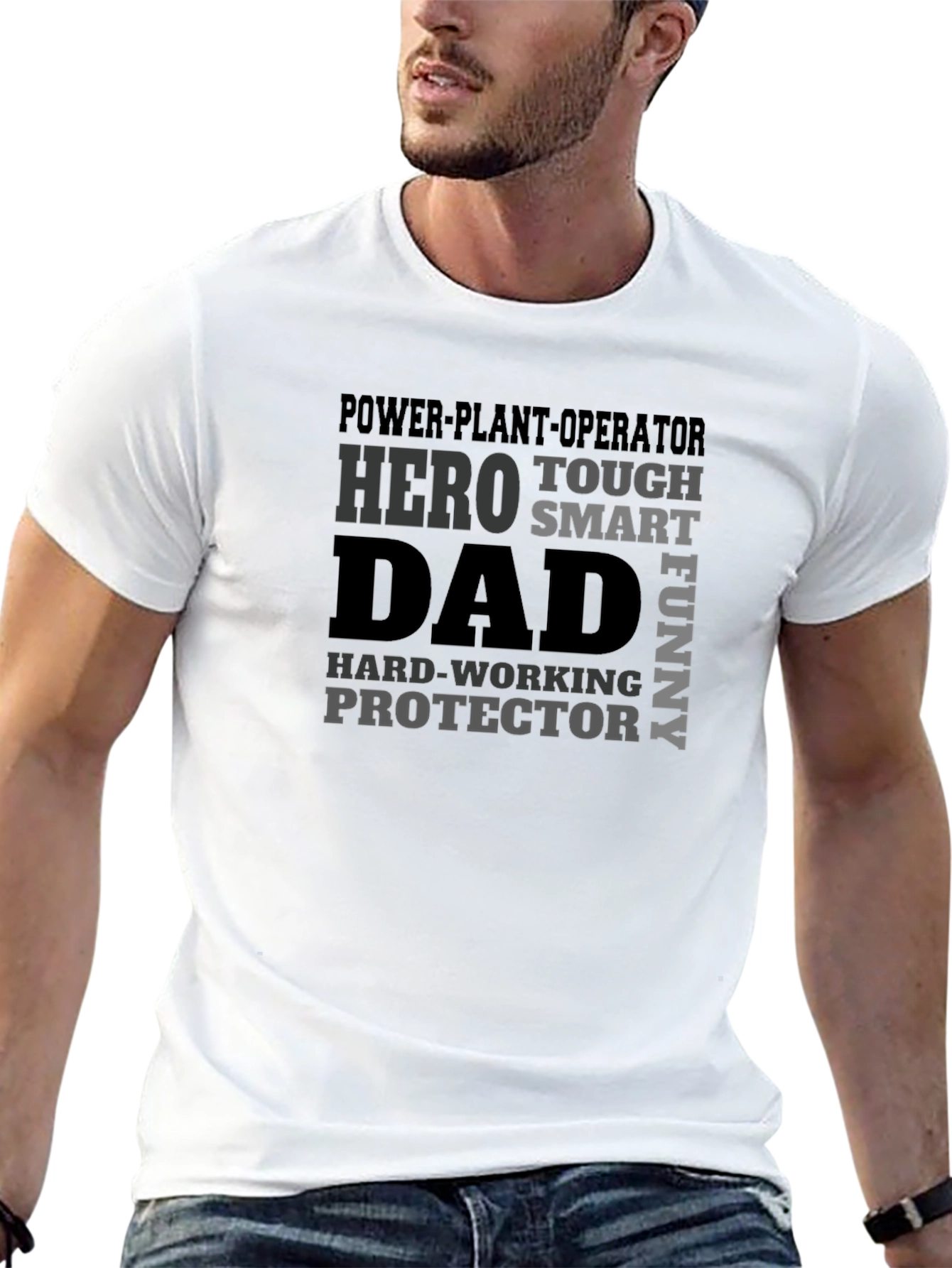 Power Plant Operator Dad Hero Graphic Tee