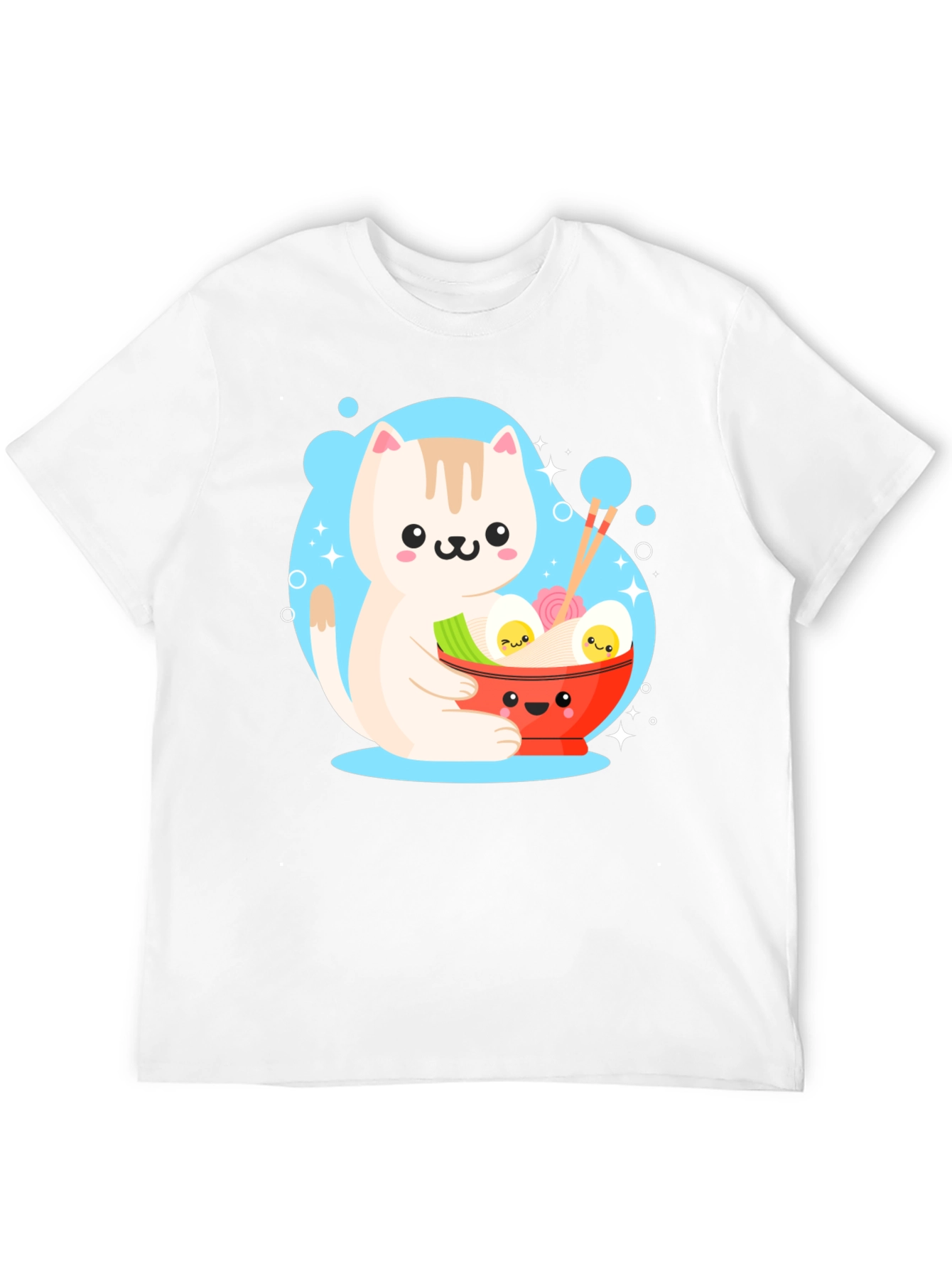 Kawaii Cat Ramen T-Shirt - Cute Japanese Anime Style