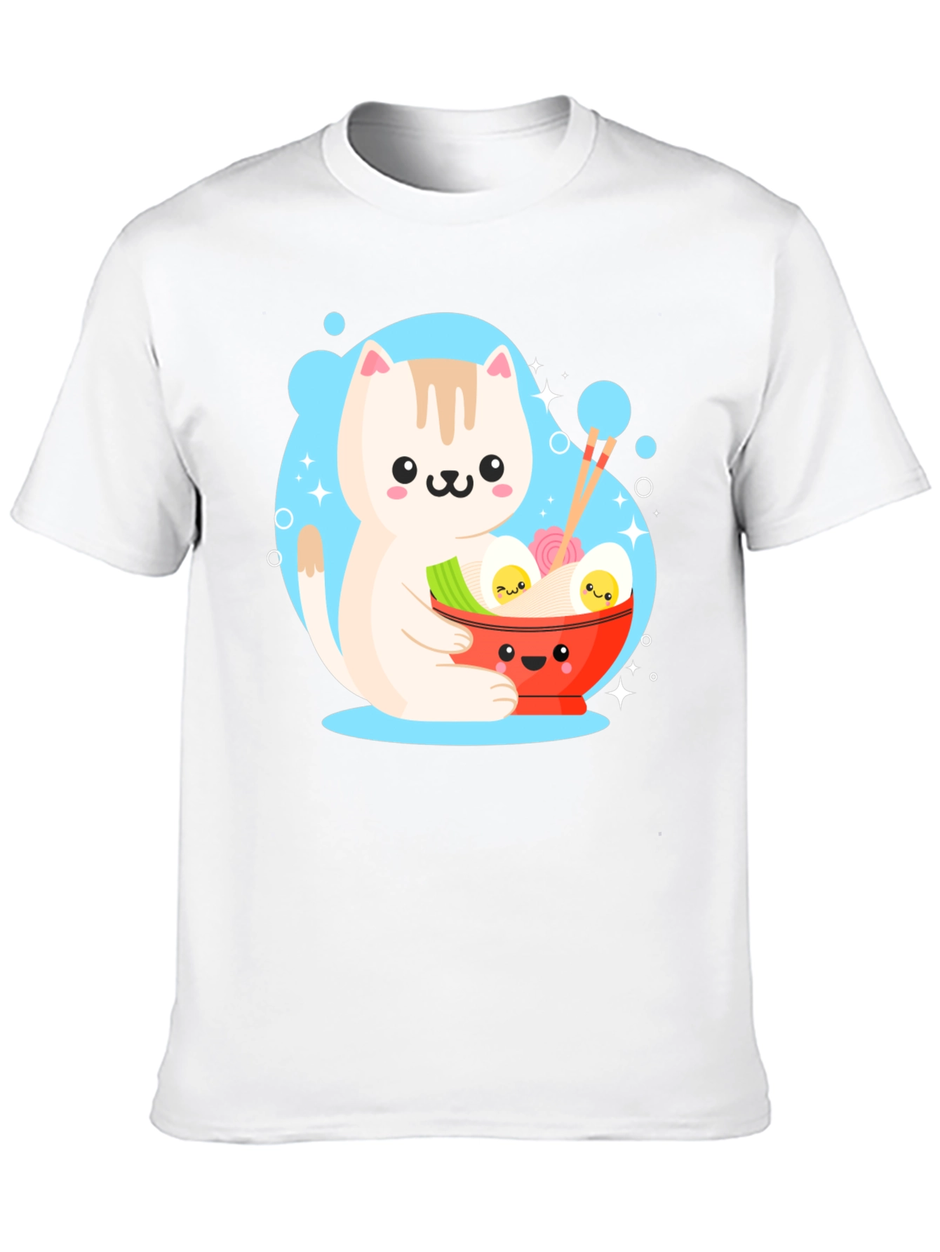 Kawaii Cat Ramen T-Shirt - Cute Japanese Anime Style