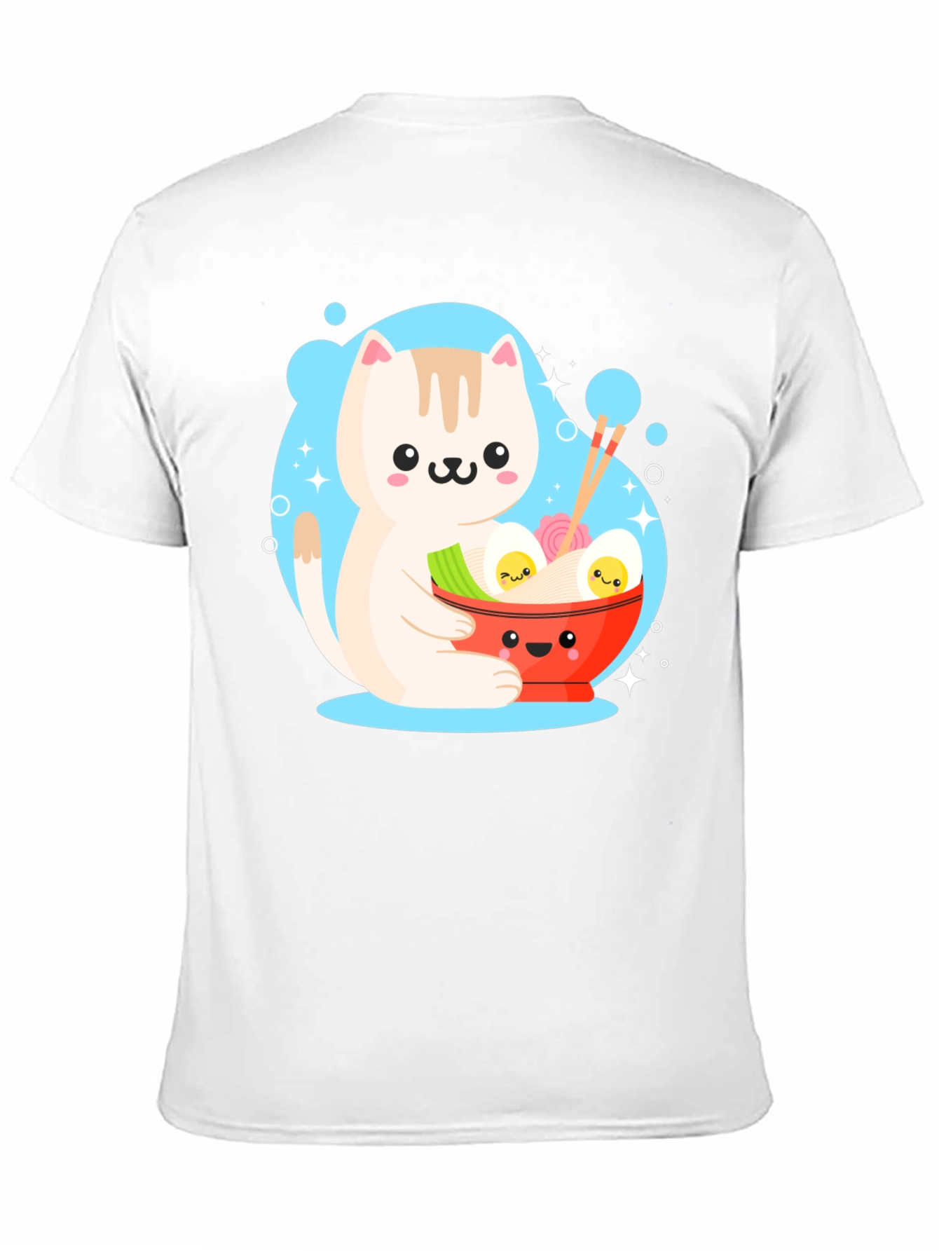Kawaii Cat Ramen T-Shirt - Cute Japanese Anime Style