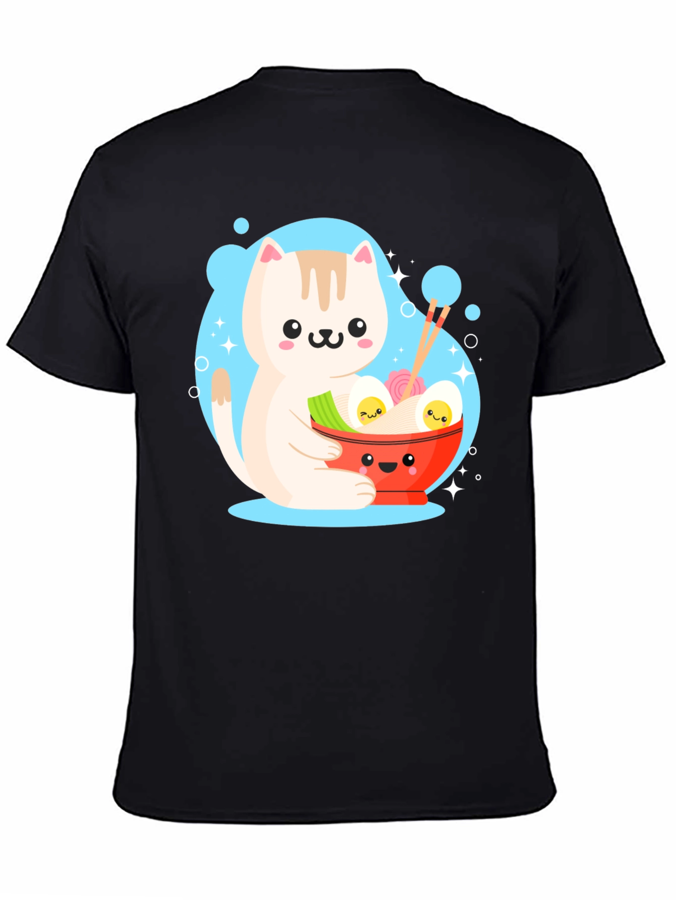 Kawaii Cat Ramen T-Shirt - Cute Japanese Anime Style