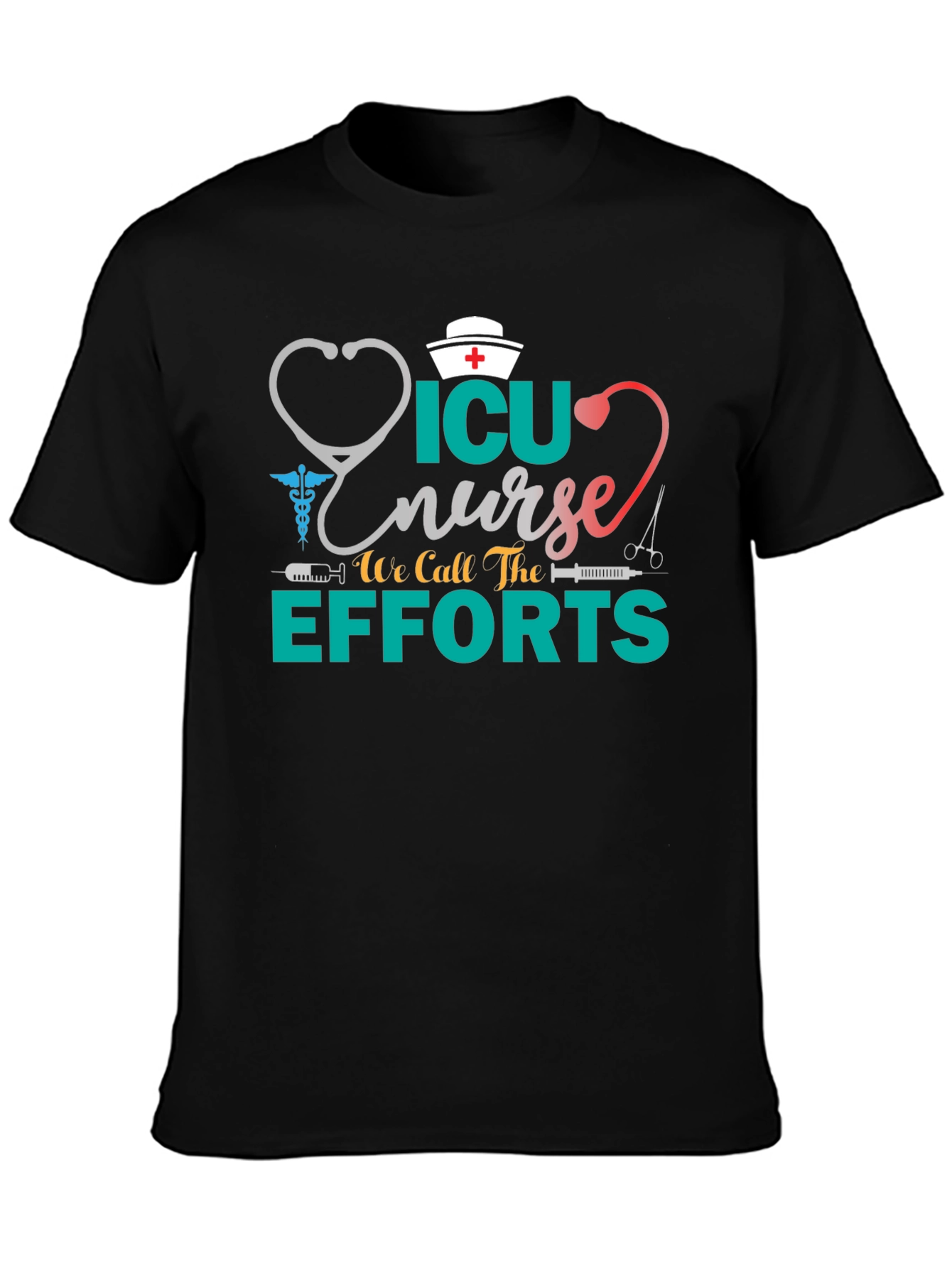 ICU Nurse Efforts Graphic Tee - Black
