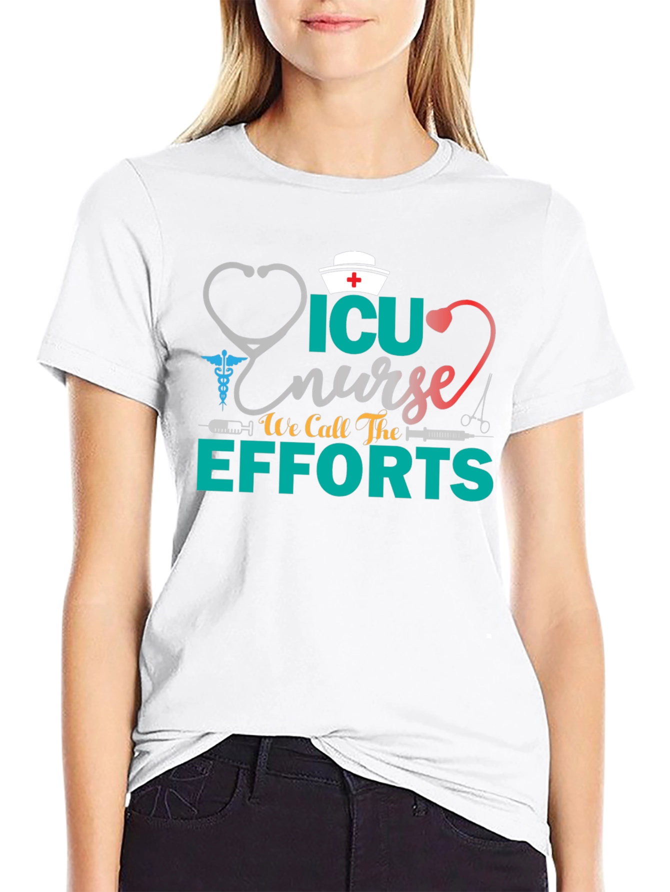 ICU Nurse Efforts Graphic Tee - Black