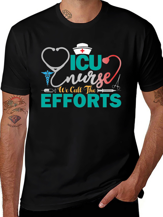ICU Nurse Efforts Graphic Tee - Black