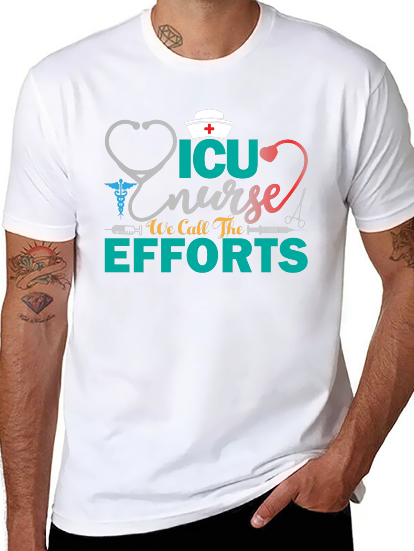 ICU Nurse Efforts Graphic Tee - Black