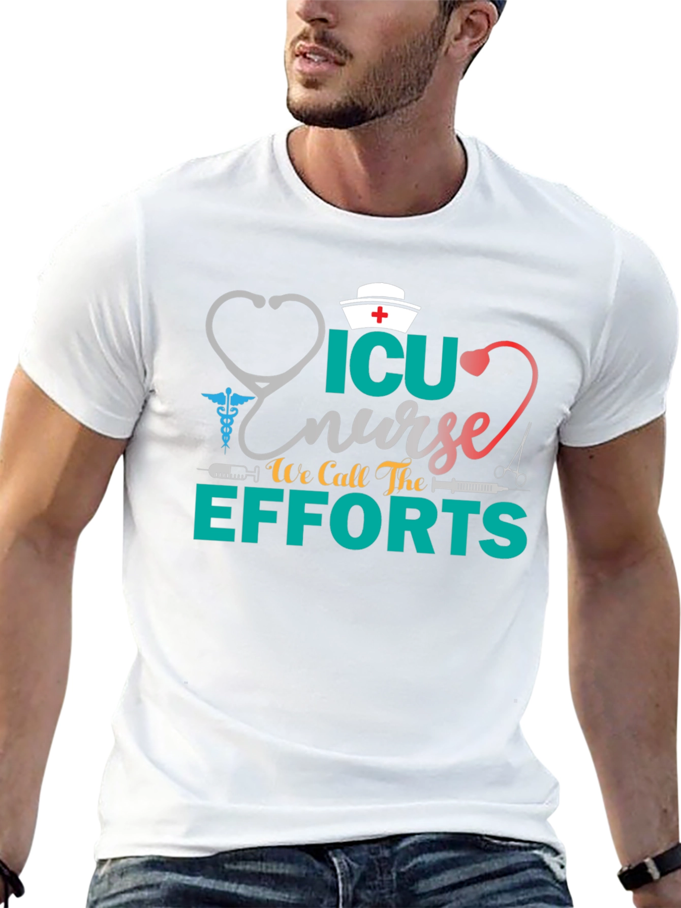 ICU Nurse Efforts Graphic Tee - Black