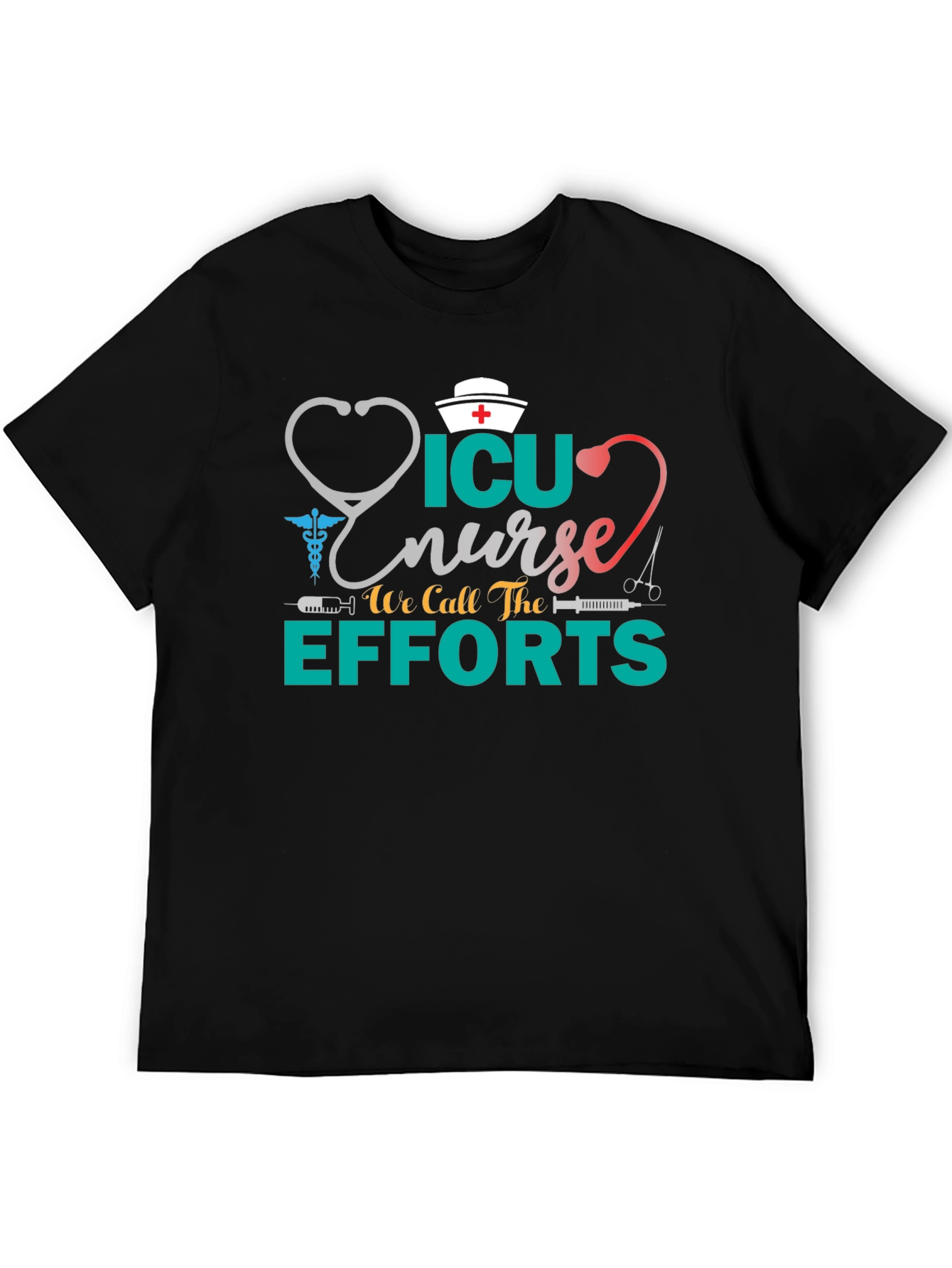 ICU Nurse Efforts Graphic Tee - Black