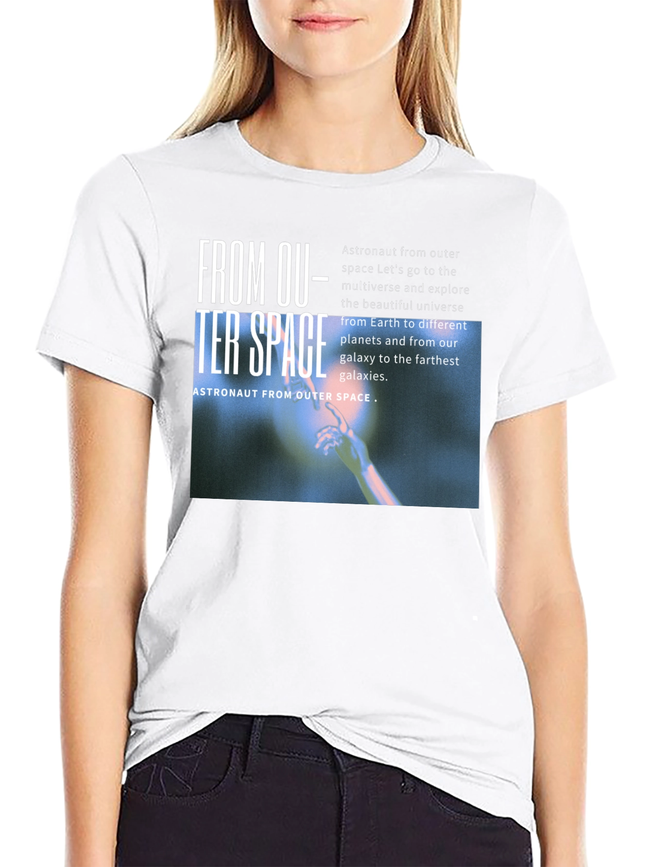 Outer Space Astronaut Black T-Shirt