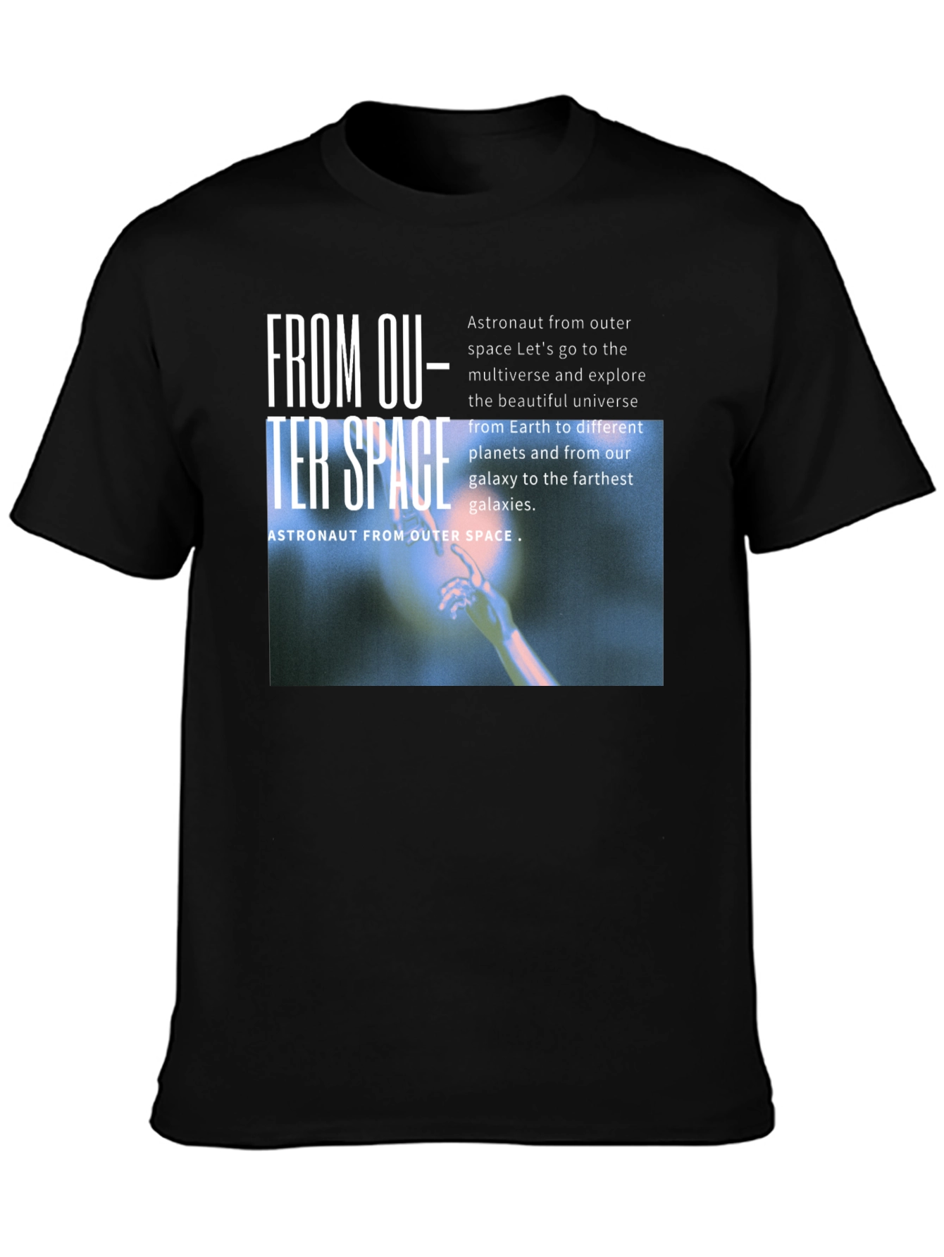 Outer Space Astronaut Black T-Shirt