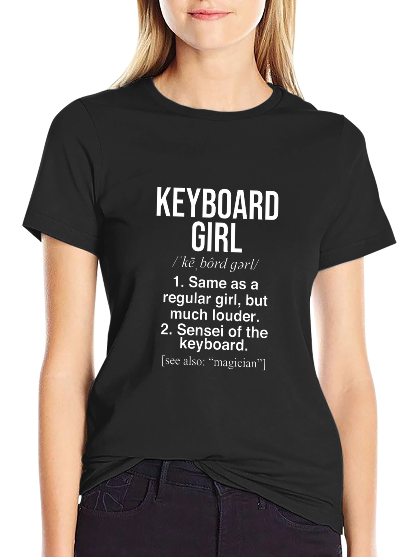 Keyboard Girl T-Shirt - Musician Novelty Tee