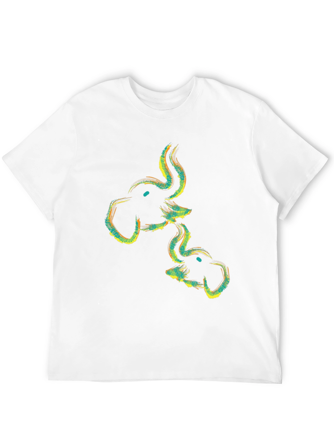 Abstract Elephant Graphic Black T-Shirt