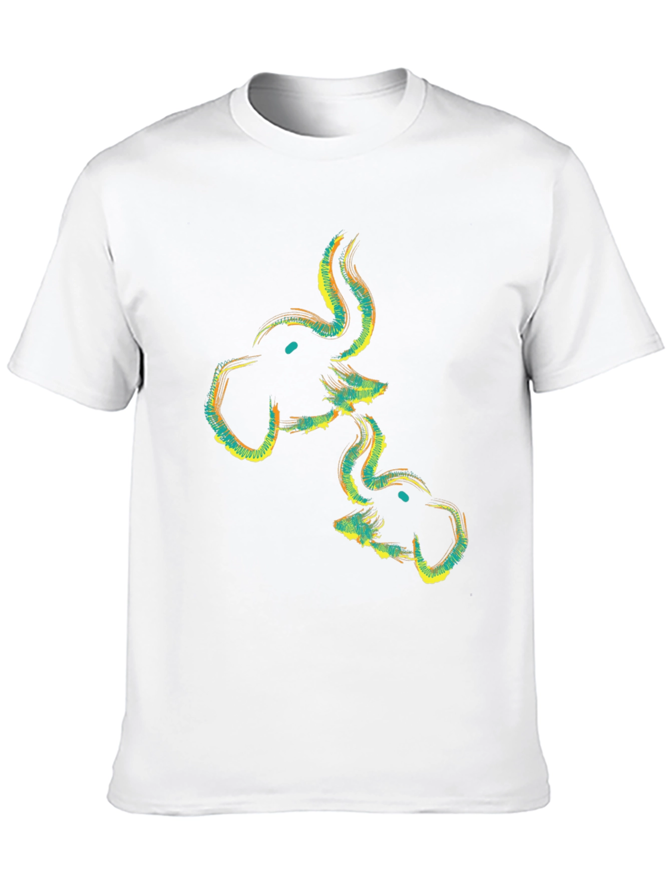 Abstract Elephant Graphic Black T-Shirt