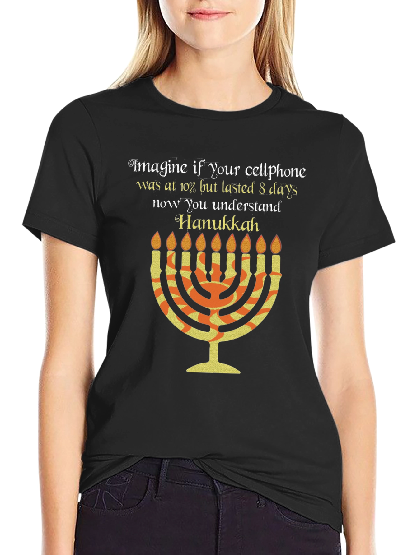 Hanukkah Cellphone T-Shirt: Festive Holiday Tee