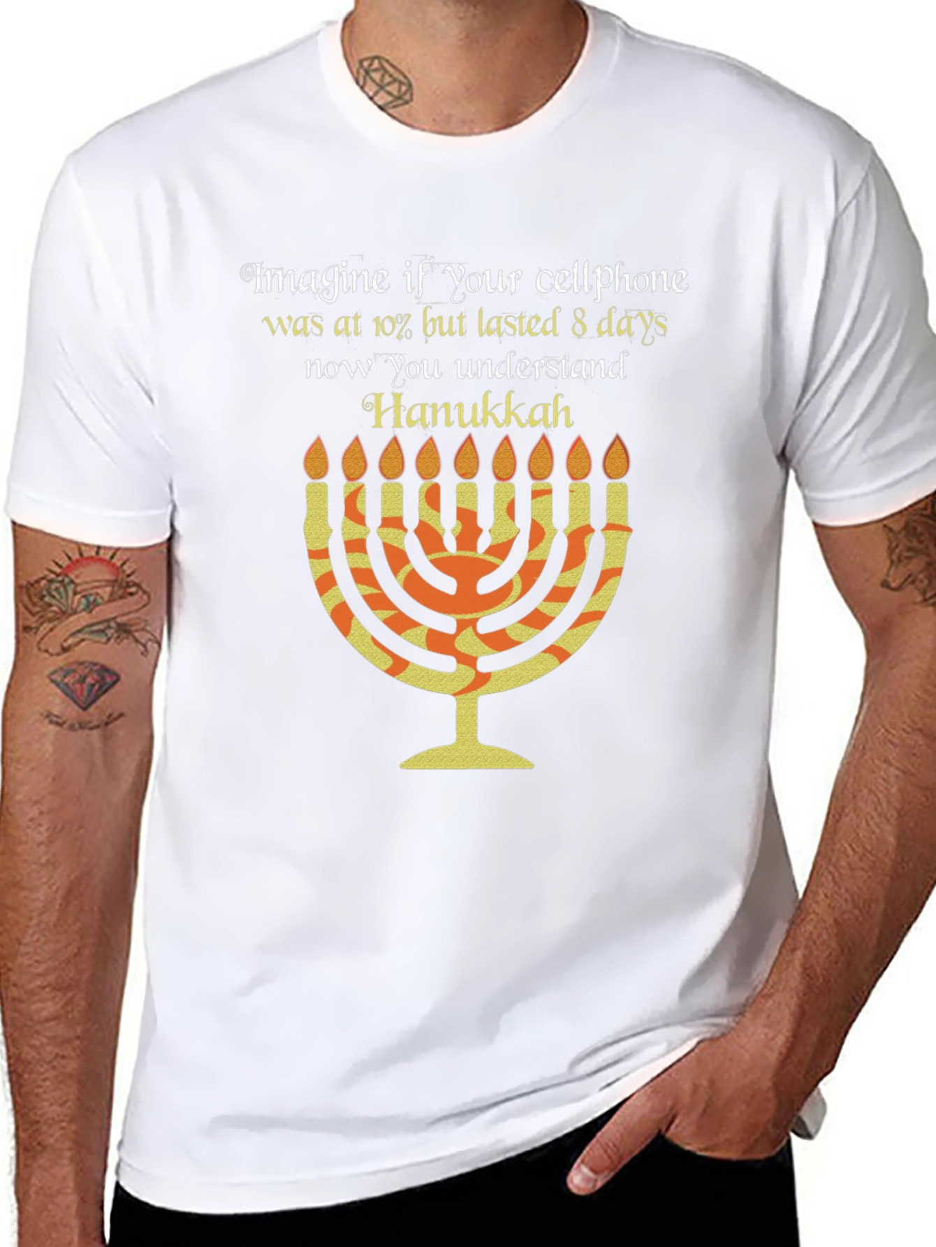 Hanukkah Cellphone T-Shirt: Festive Holiday Tee
