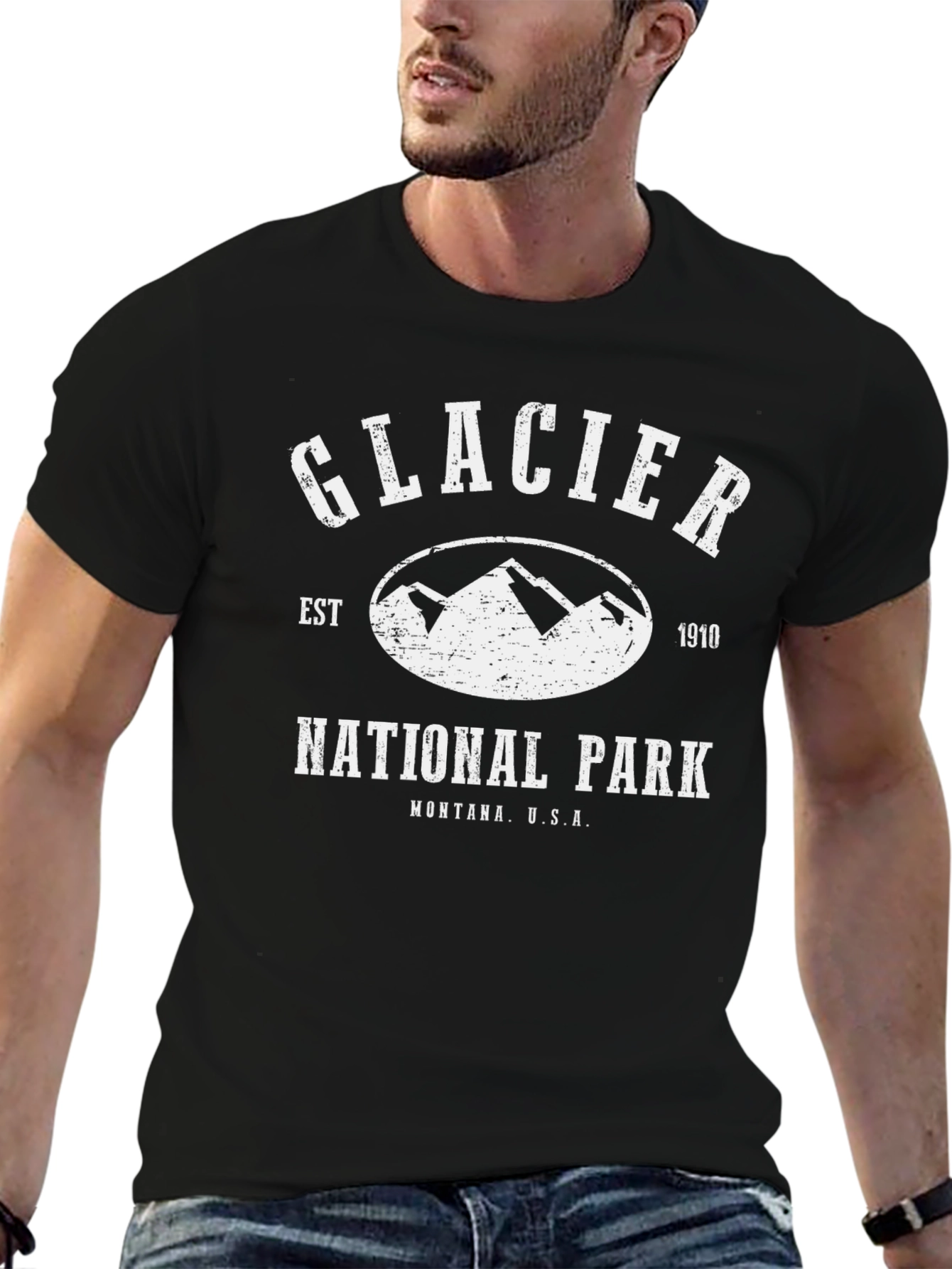Glacier National Park T-Shirt - Retro Mountain Tee