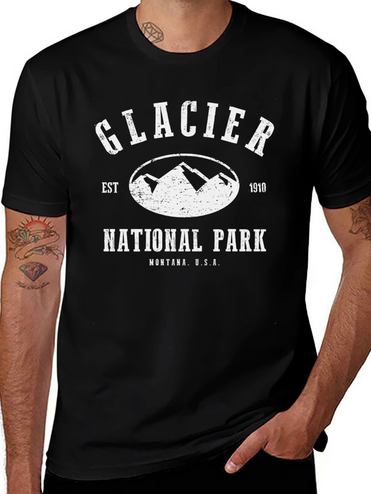 Glacier National Park T-Shirt - Retro Mountain Tee