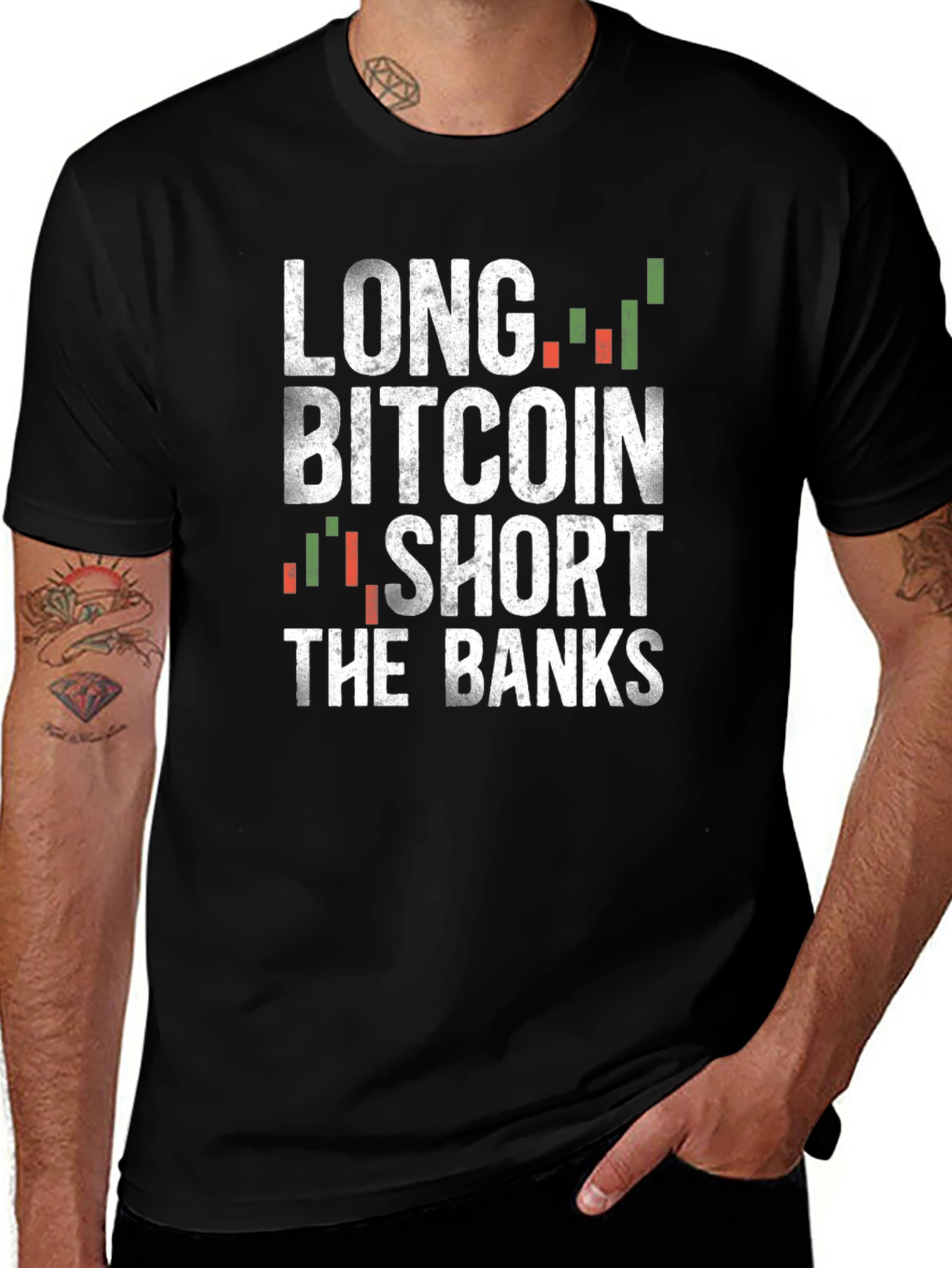 Long Bitcoin Short The Banks Graphic T-Shirt