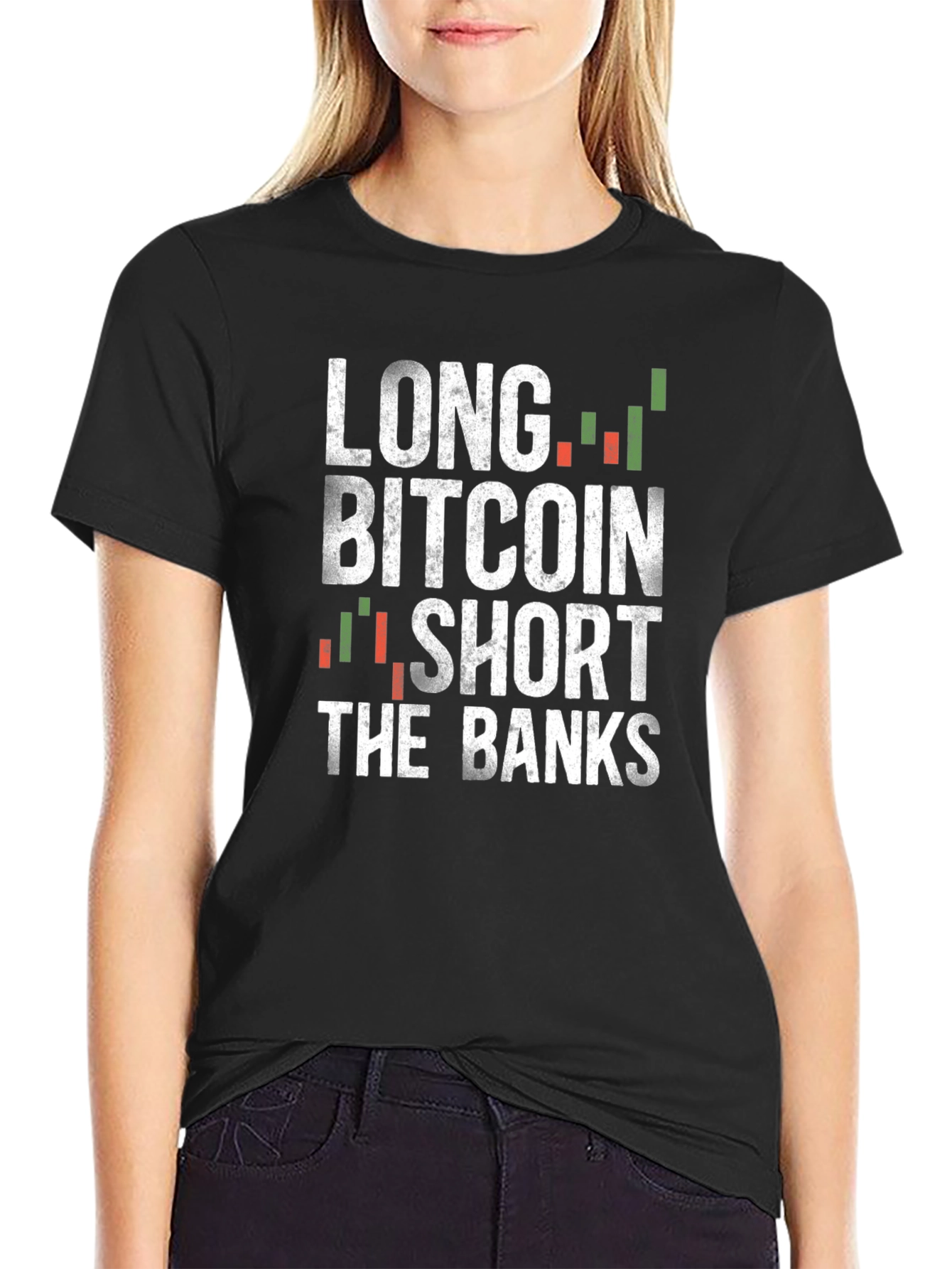 Long Bitcoin Short The Banks Graphic T-Shirt