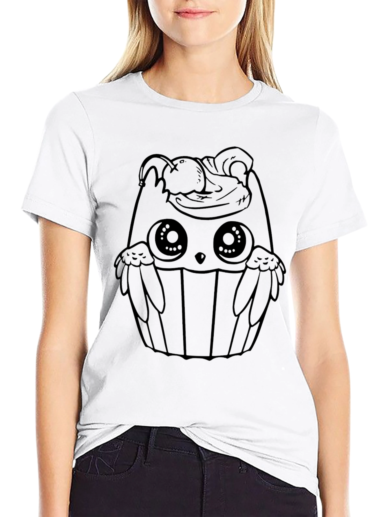 Cupcake Owl T-Shirt - Black Graphic Tee