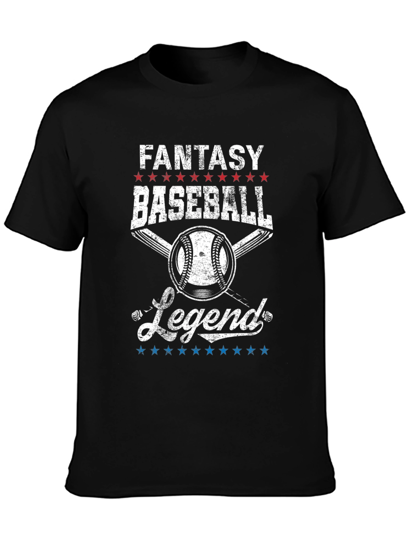Fantasy Baseball Legend T-Shirt - Black Cotton Tee