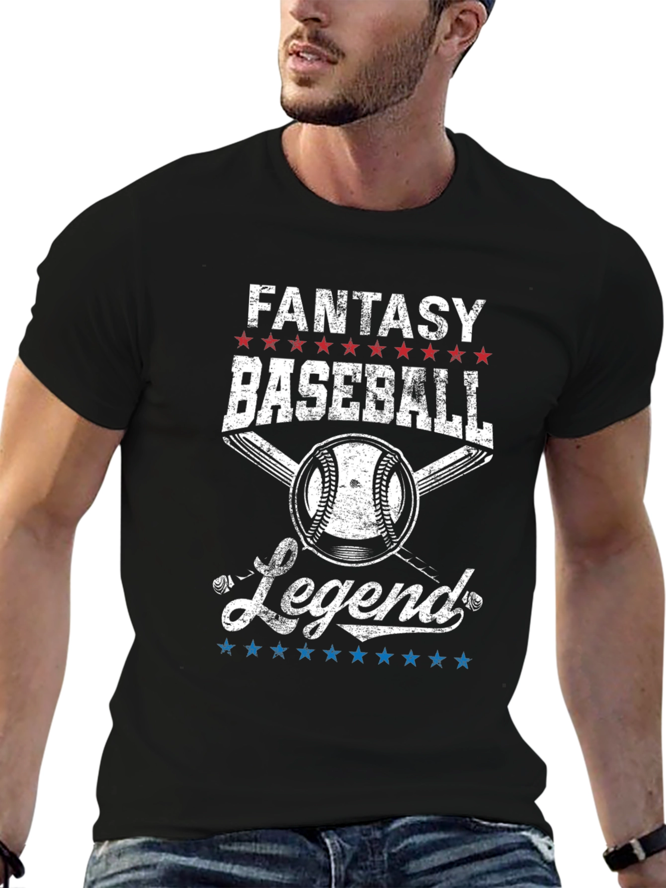 Fantasy Baseball Legend T-Shirt - Black Cotton Tee