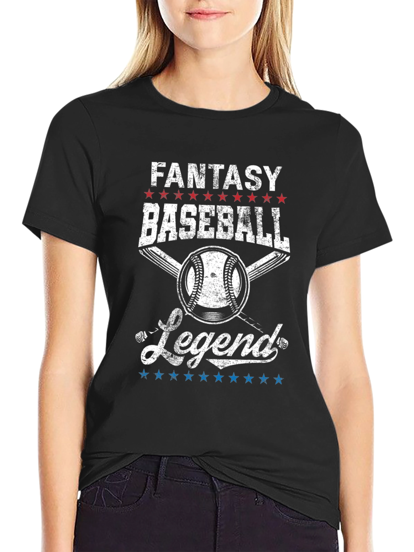 Fantasy Baseball Legend T-Shirt - Black Cotton Tee
