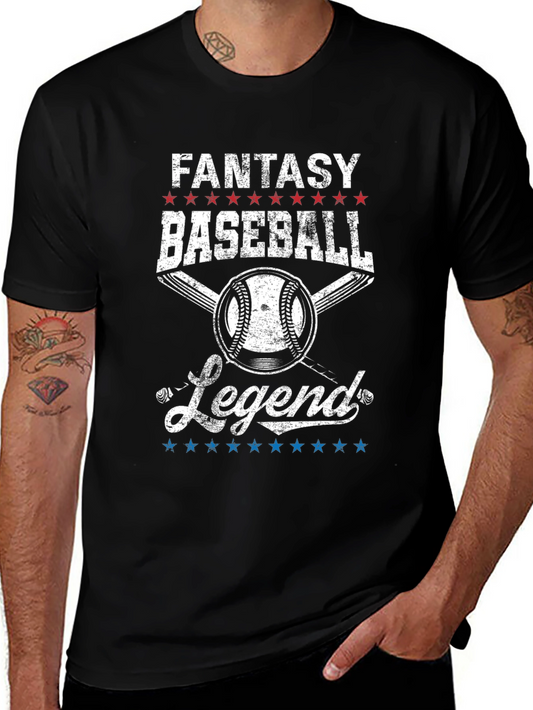 Fantasy Baseball Legend T-Shirt - Black Cotton Tee
