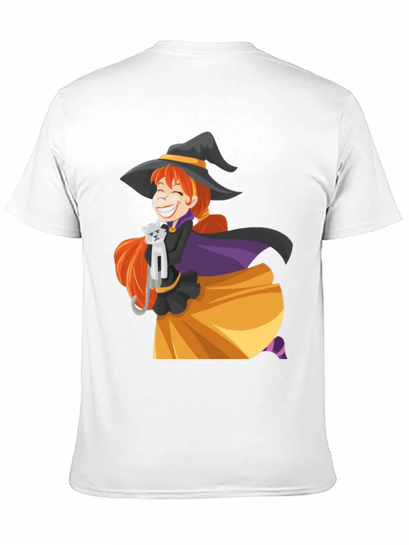 Witch & Cat Graphic T-Shirt - Halloween Tee