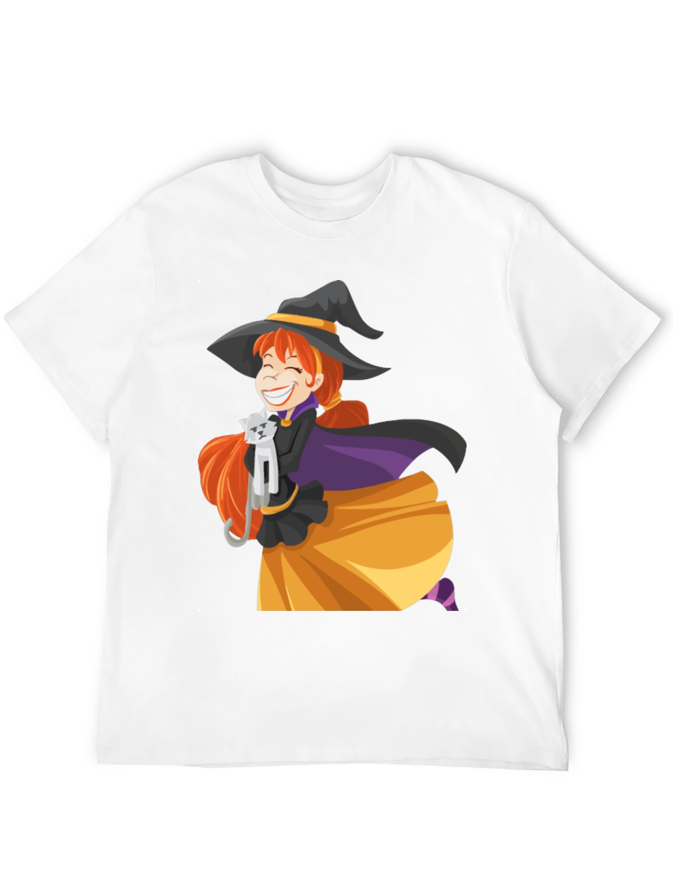 Witch & Cat Graphic T-Shirt - Halloween Tee