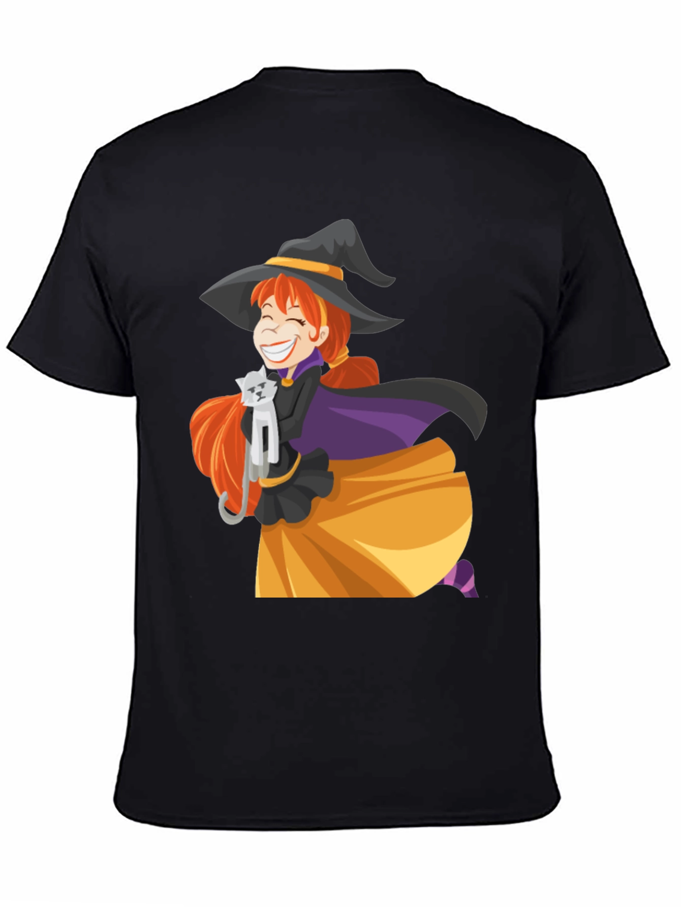 Witch & Cat Graphic T-Shirt - Halloween Tee