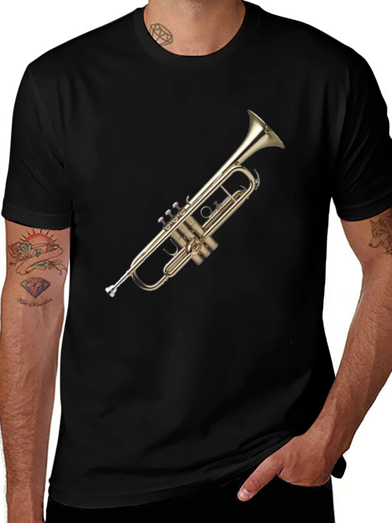Trumpet Graphic Tee - Black Cotton Blend