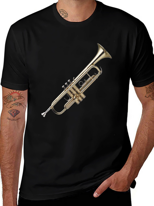 Trumpet Graphic Tee - Black Cotton Blend