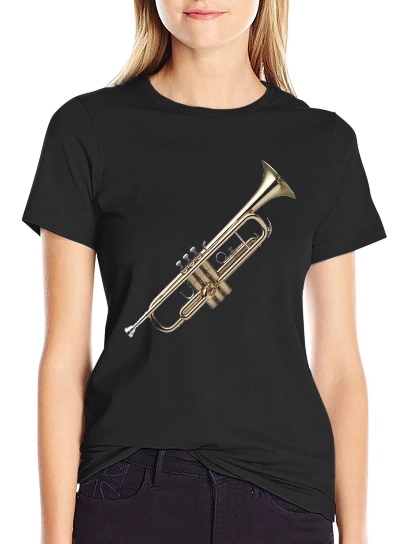 Trumpet Graphic Tee - Black Cotton Blend