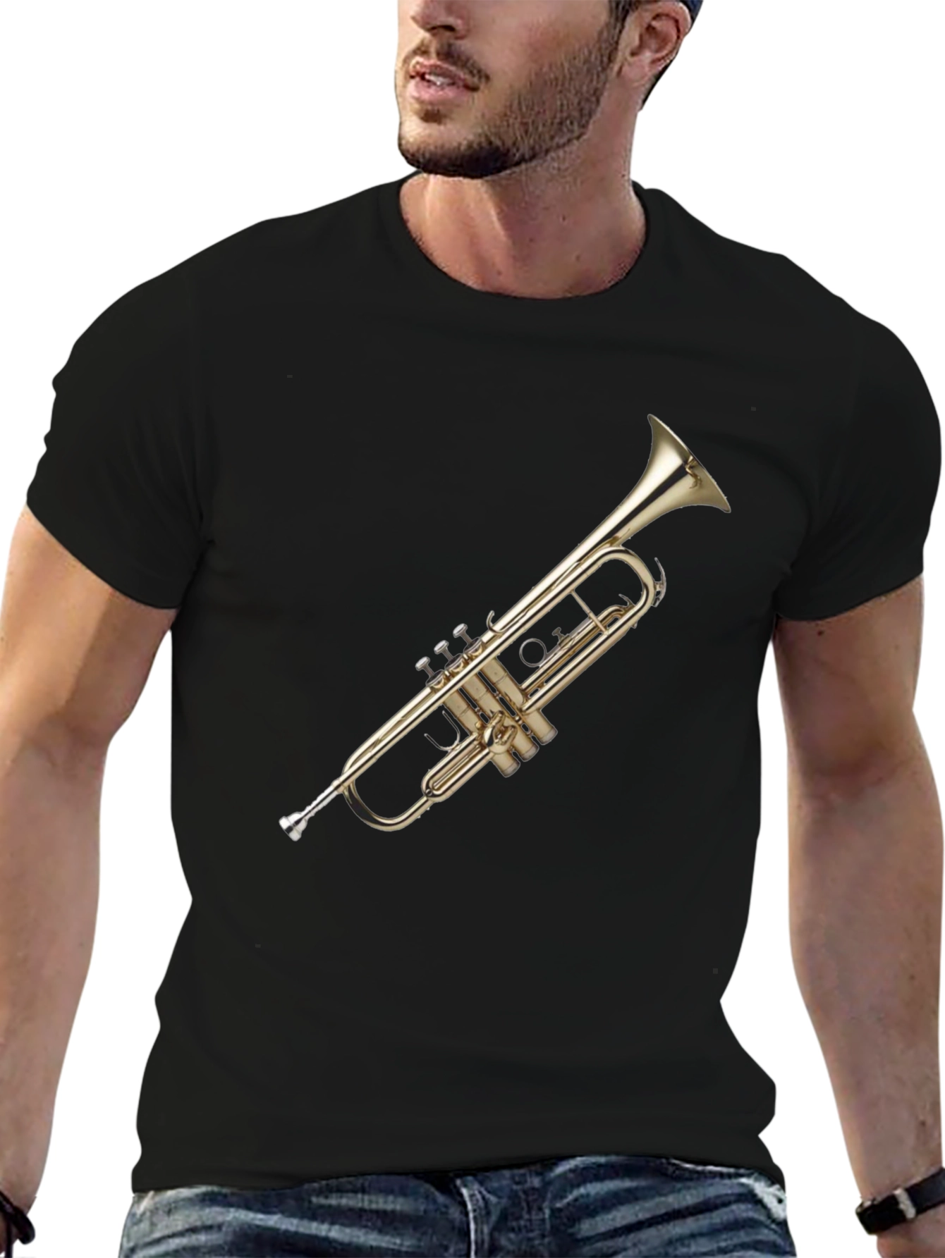 Trumpet Graphic Tee - Black Cotton Blend