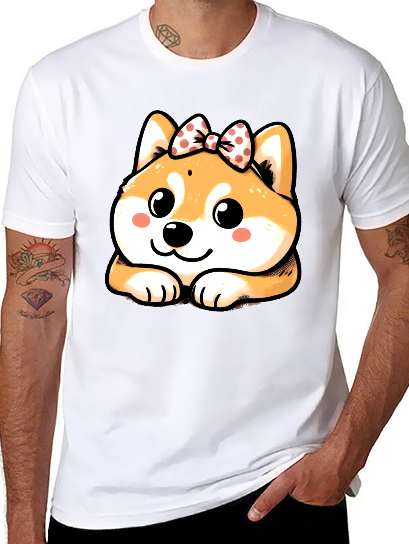 Cute Shiba Inu Bow T-Shirt