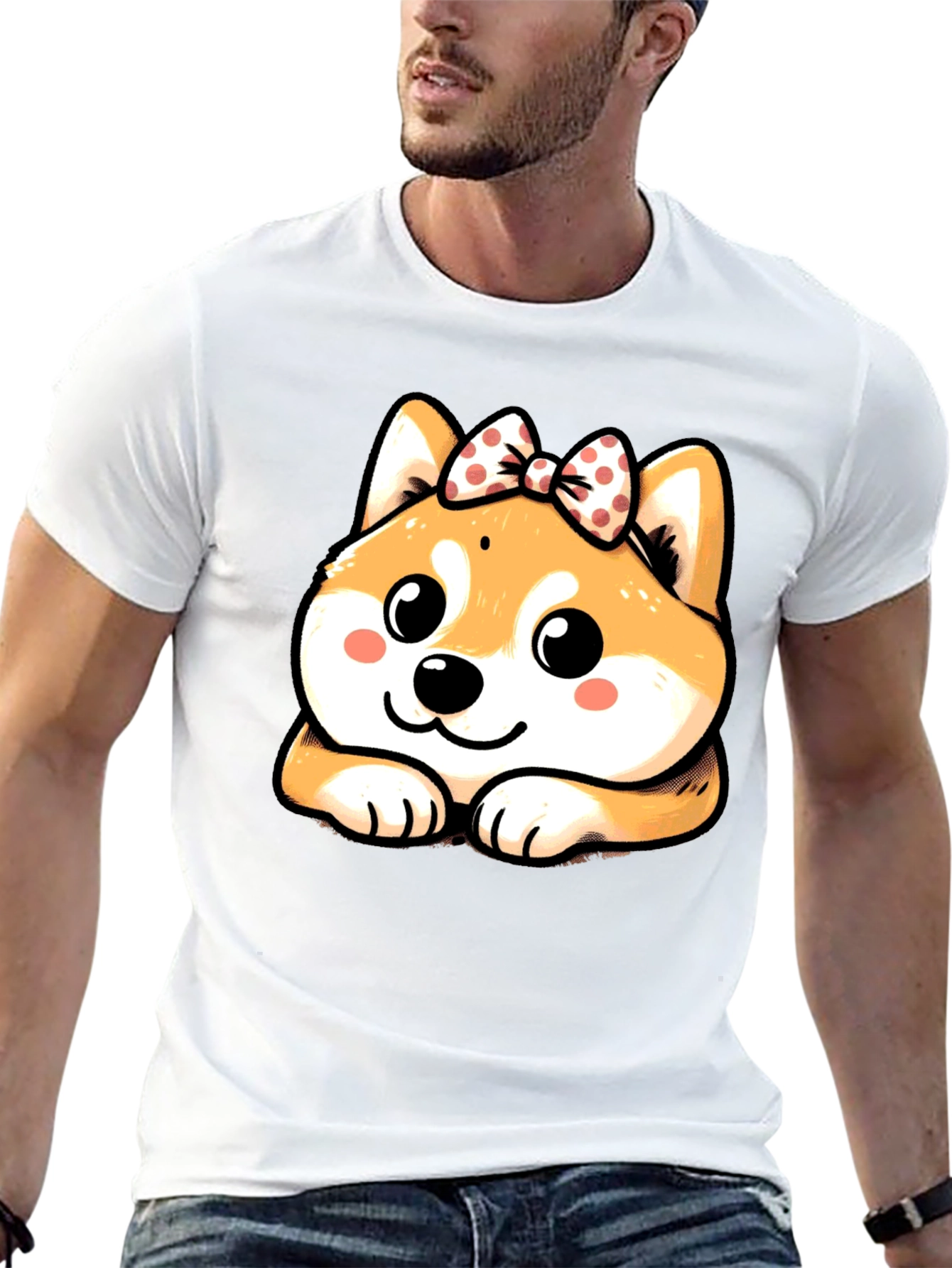 Cute Shiba Inu Bow T-Shirt