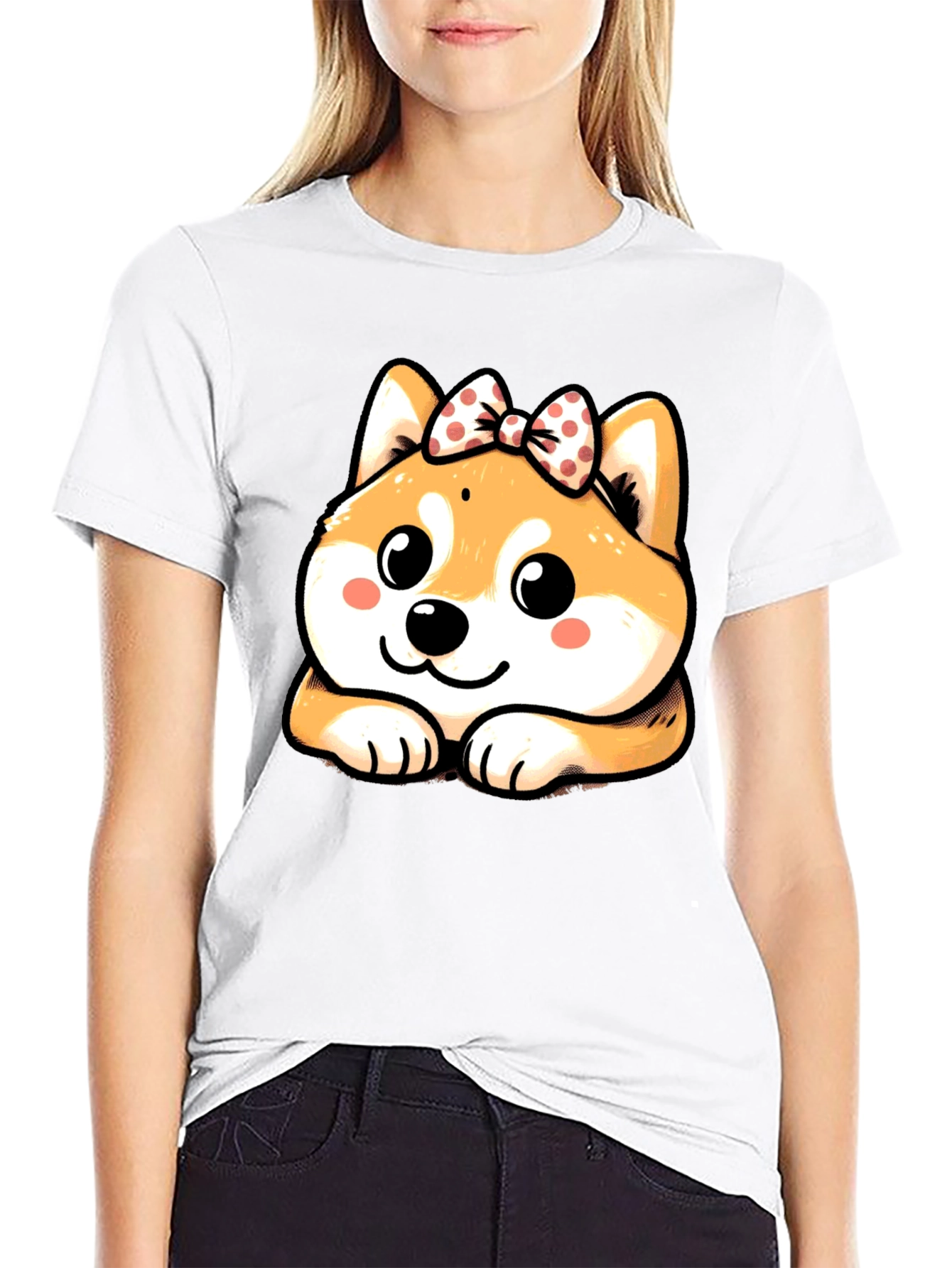 Cute Shiba Inu Bow T-Shirt