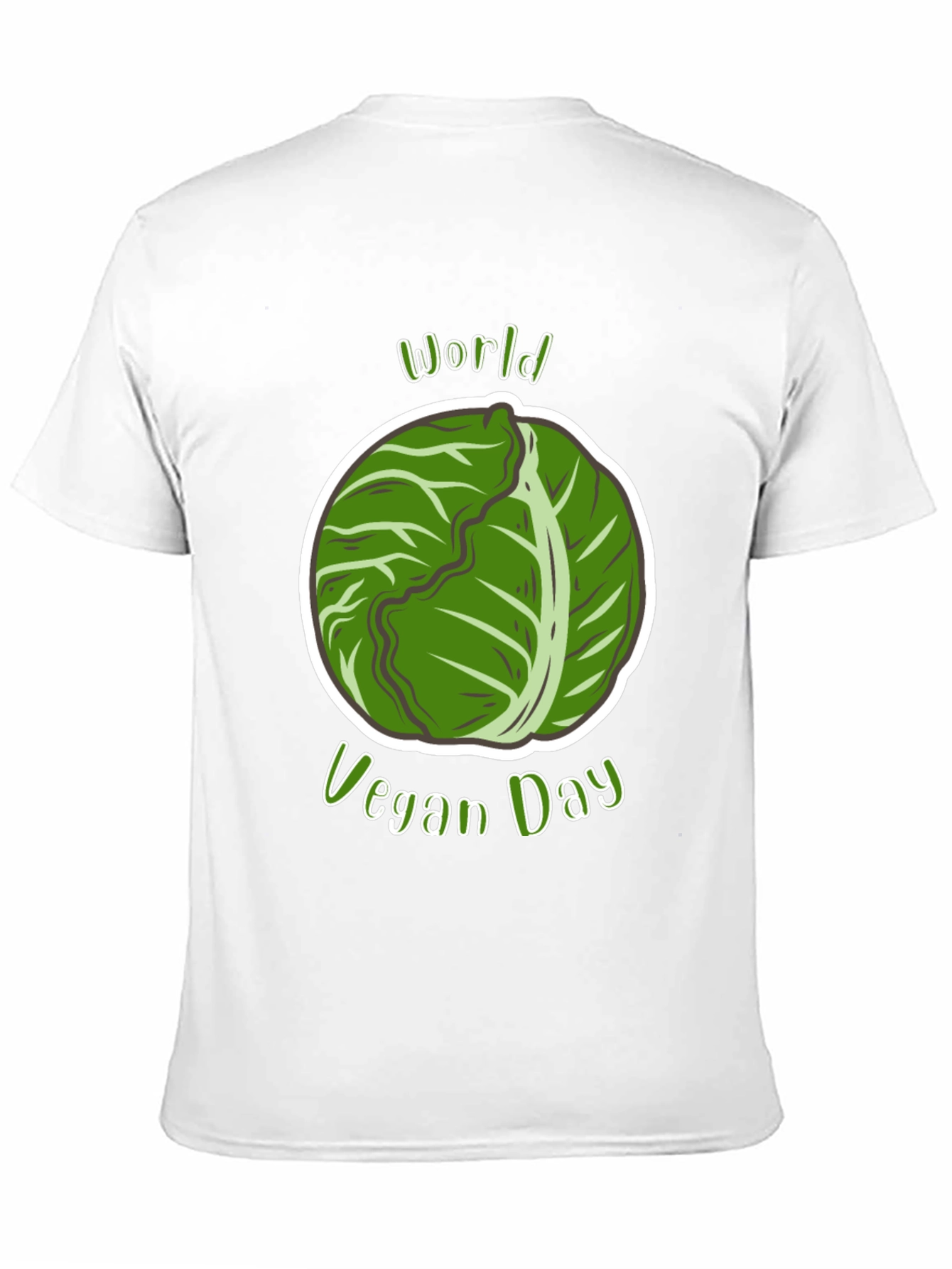 World Vegan Day T-Shirt - Cabbage Design
