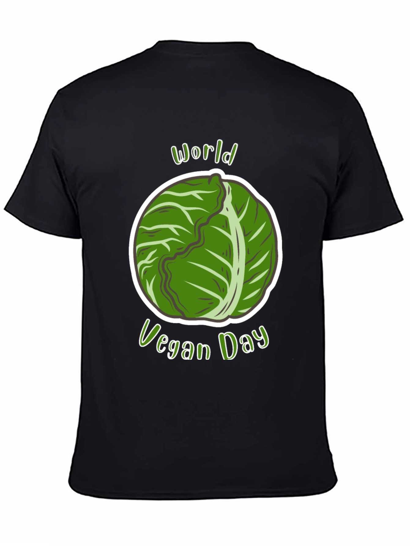 World Vegan Day T-Shirt - Cabbage Design