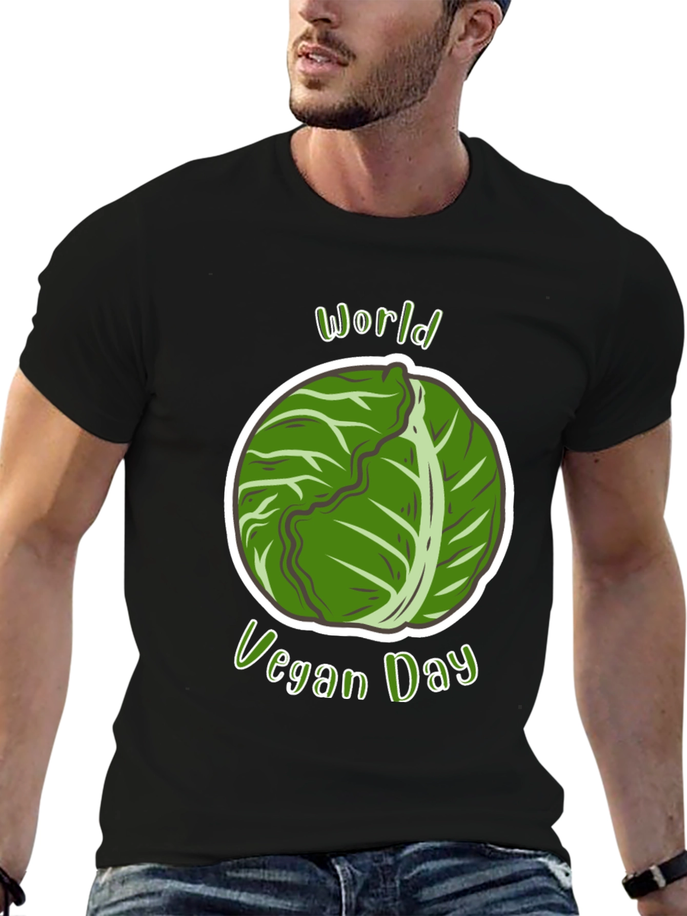 World Vegan Day T-Shirt - Cabbage Design