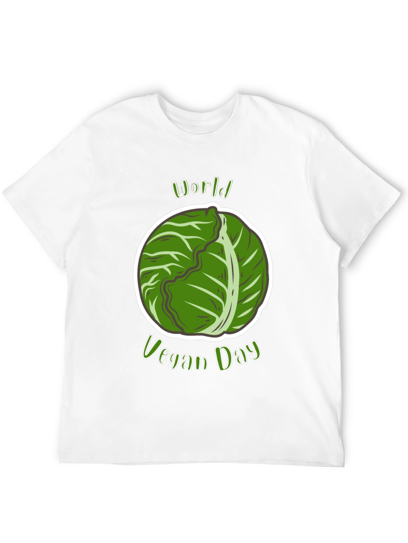 World Vegan Day T-Shirt - Cabbage Design