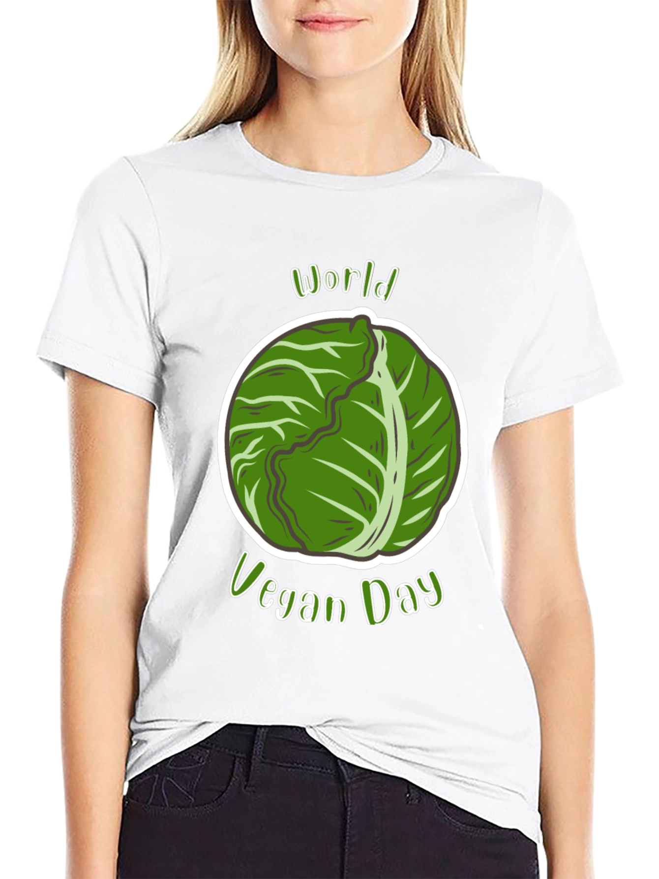 World Vegan Day T-Shirt - Cabbage Design