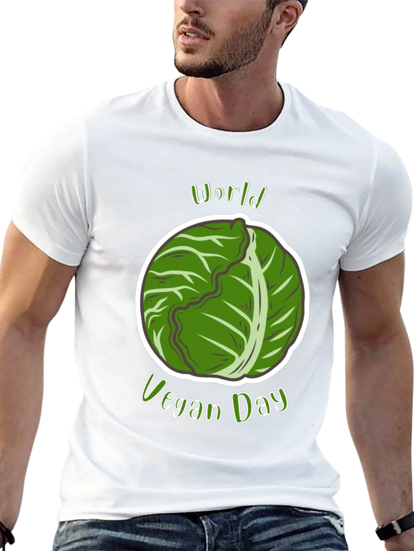 World Vegan Day T-Shirt - Cabbage Design