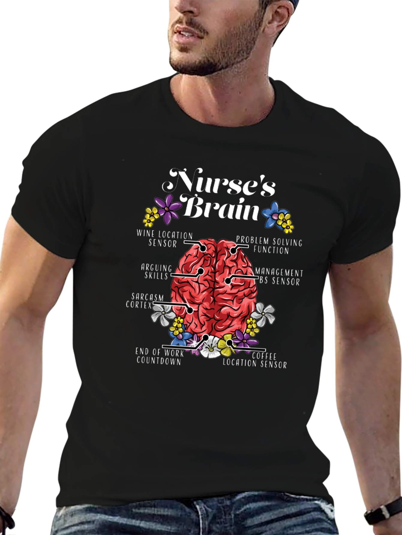 Nurses Brain T-Shirt - Funny Anatomy Tee